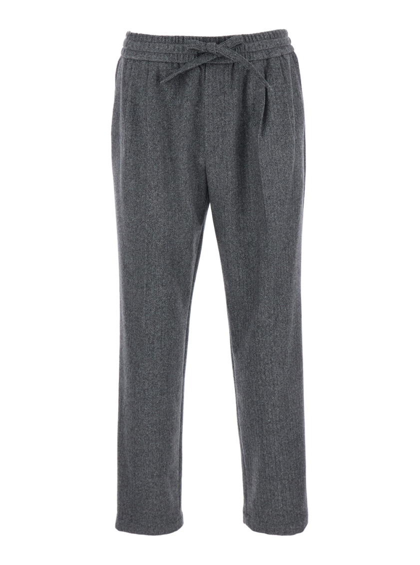 Dolce & Gabbana Trousers Tailored Herringbone Pattern In Gray