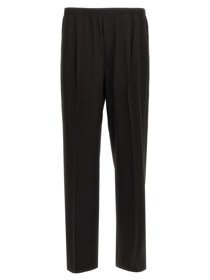 Cellar Door Ezio Elastic-waistband Trousers In Black