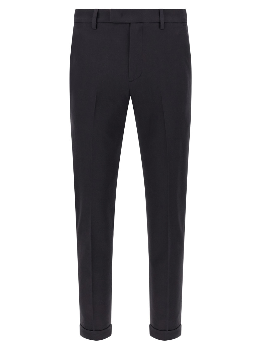 Department Five Pressed-pleat Turn-up Trousers In Black