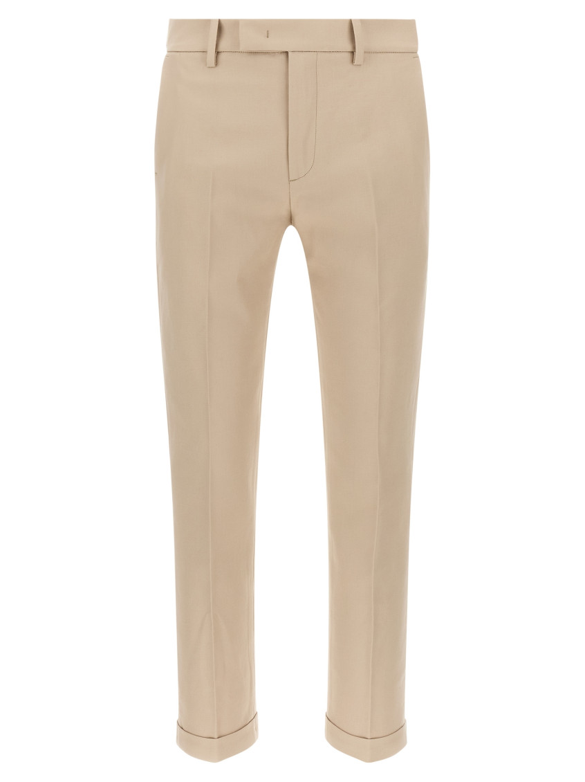 Department Five Pressed Turn-up Trousers In Neutral