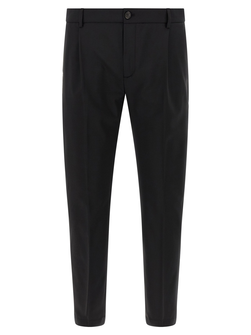 Department Five Pleated Wool-blend Trousers In Black