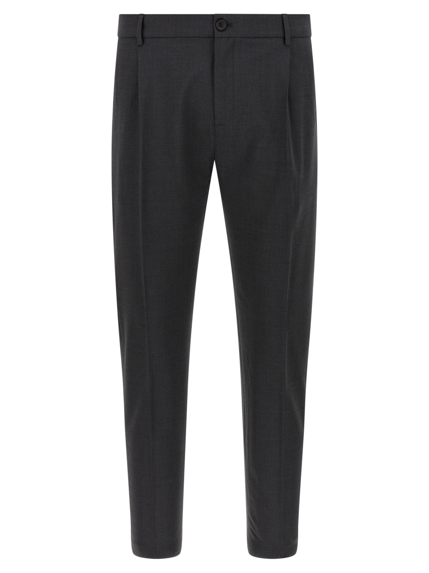 Department Five Pleated-wool Trousers In Black