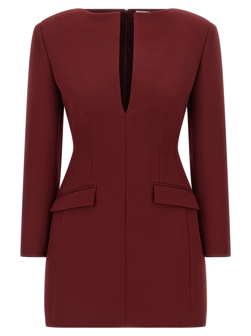 The Andamane Tilde Structured Blazer Dress In Burgundy