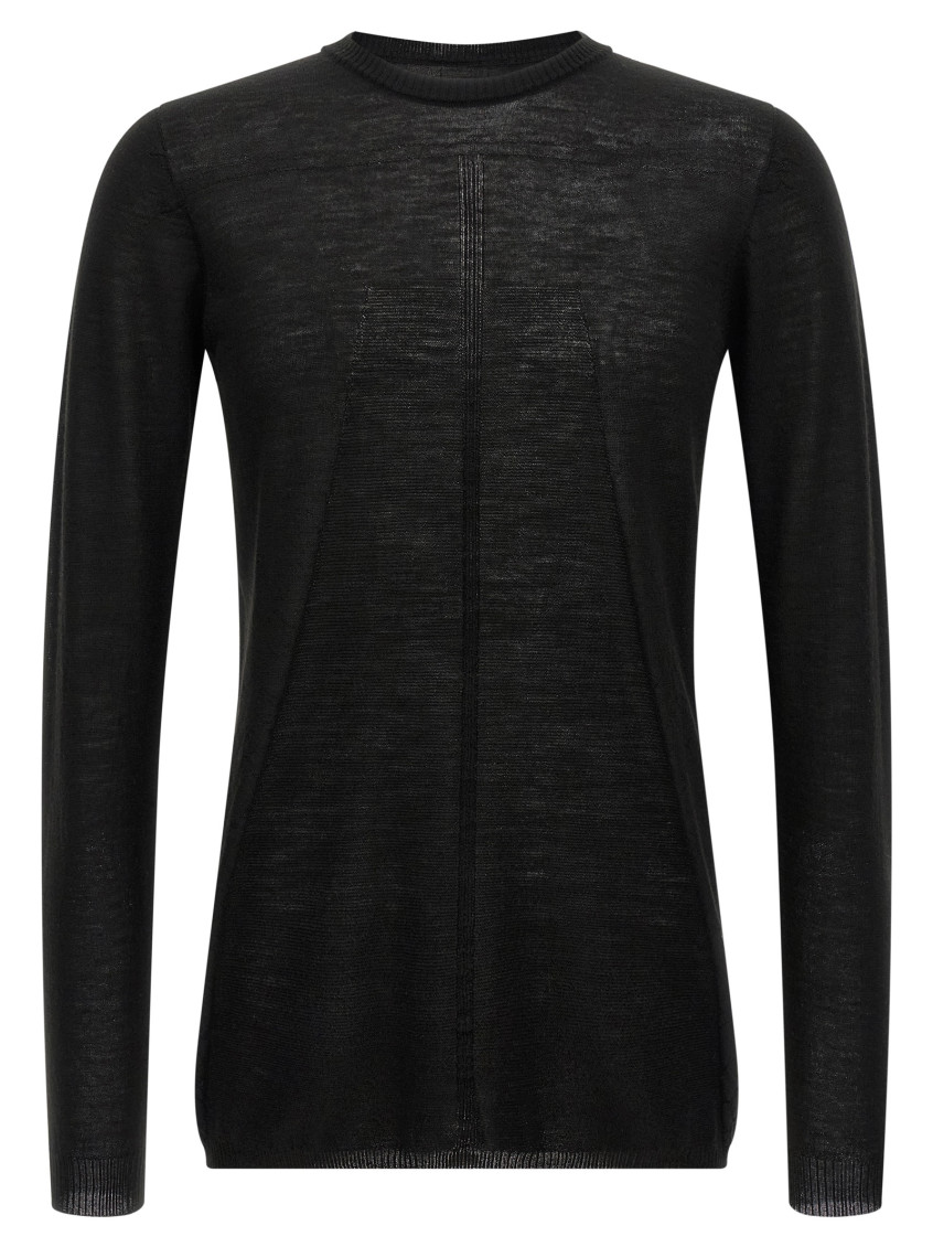 Rick Owens Dark Olive Oversized Level Sweater In Black