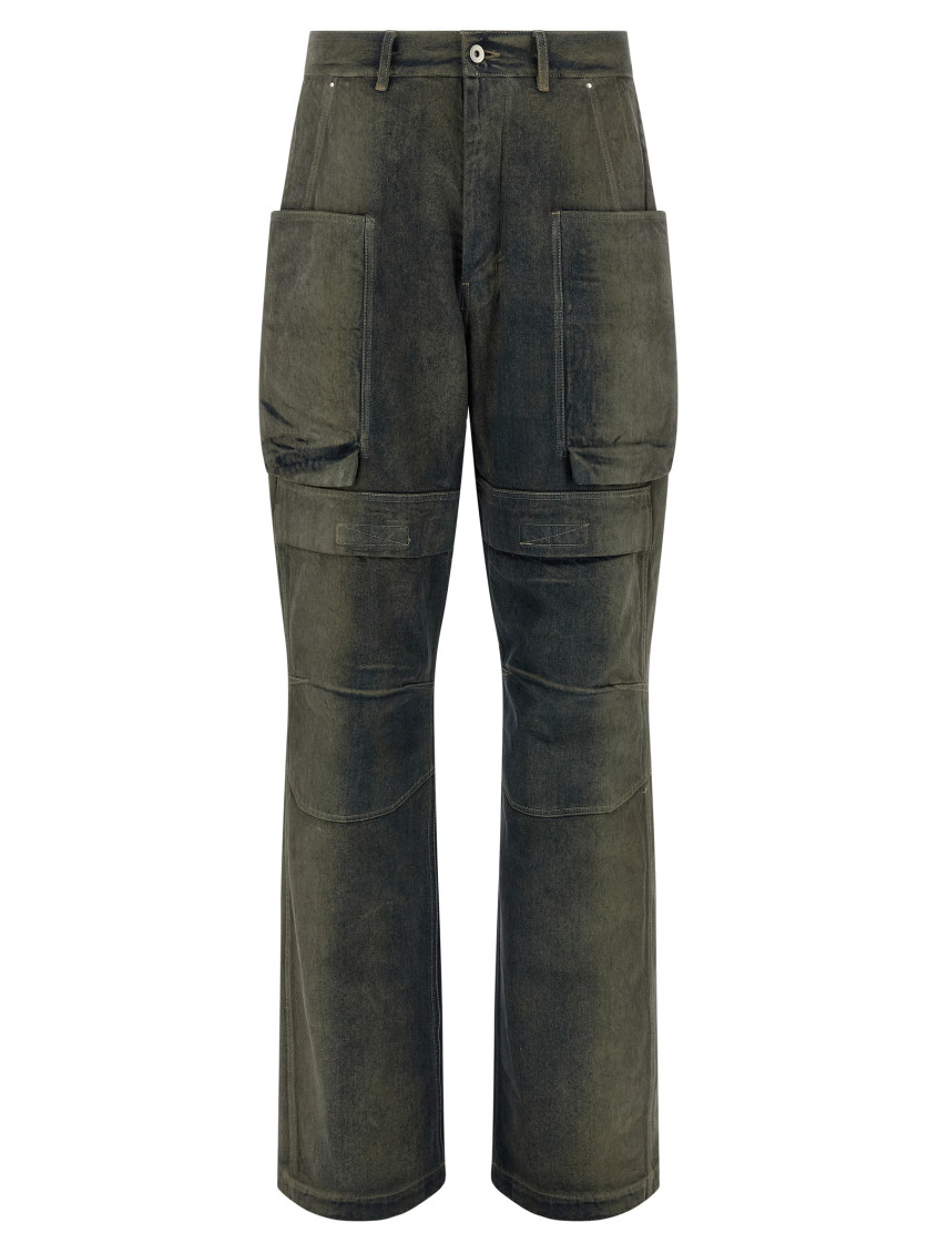 Rick Owens Cargo Pockets Trousers With Belt Loops In Gray
