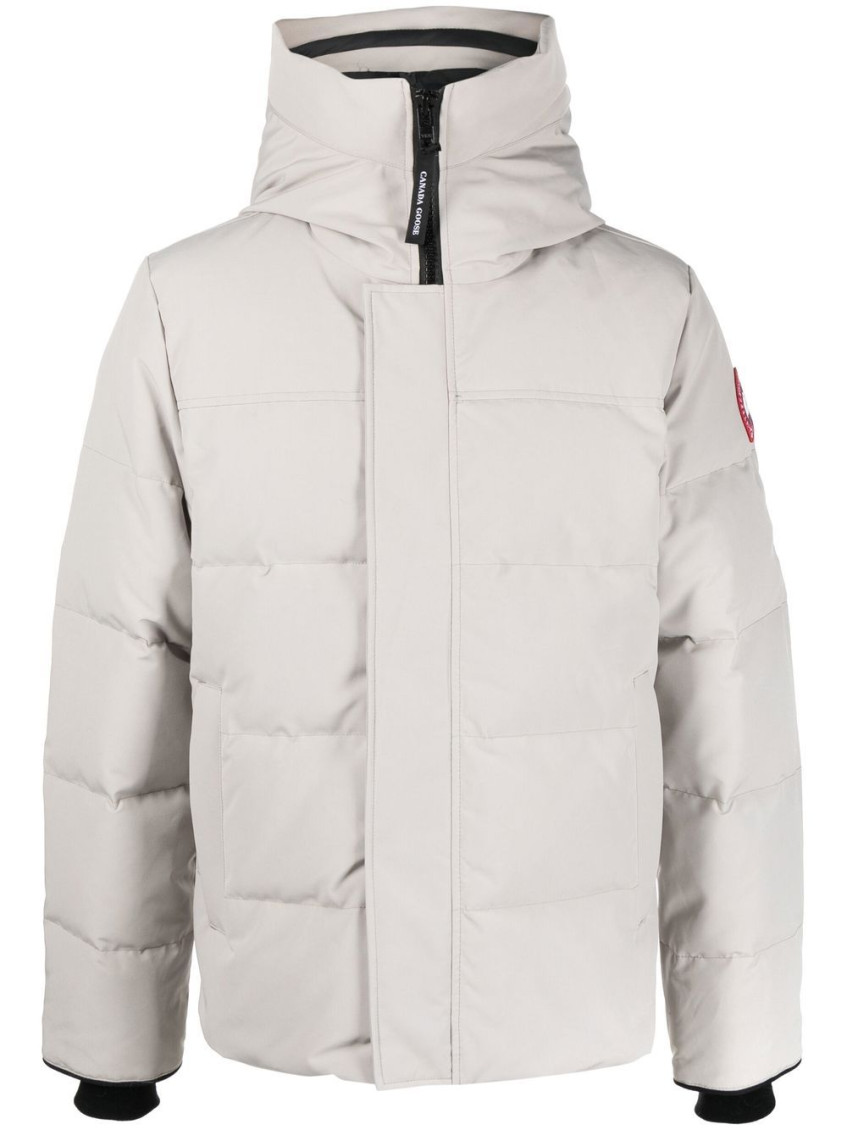 Canada Goose Quilted Down Jacket With High Collar In Gray