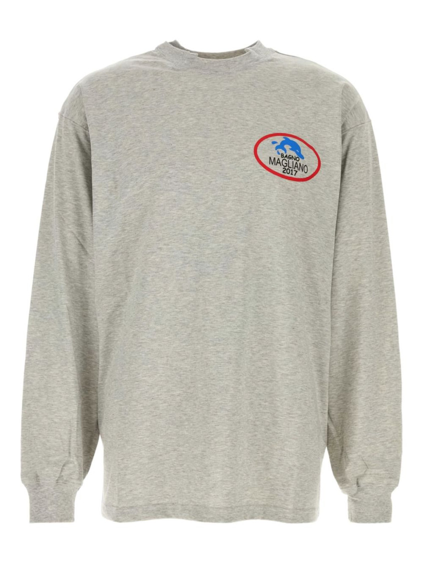 Magliano Graphic Print Crew Neck Long Sleeve Sweatshirt In Gray