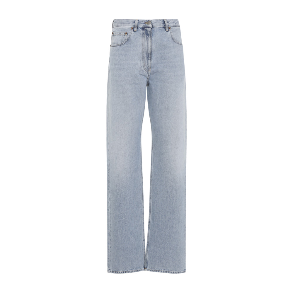 Valentino Blue Straight Leg Jeans In Blue