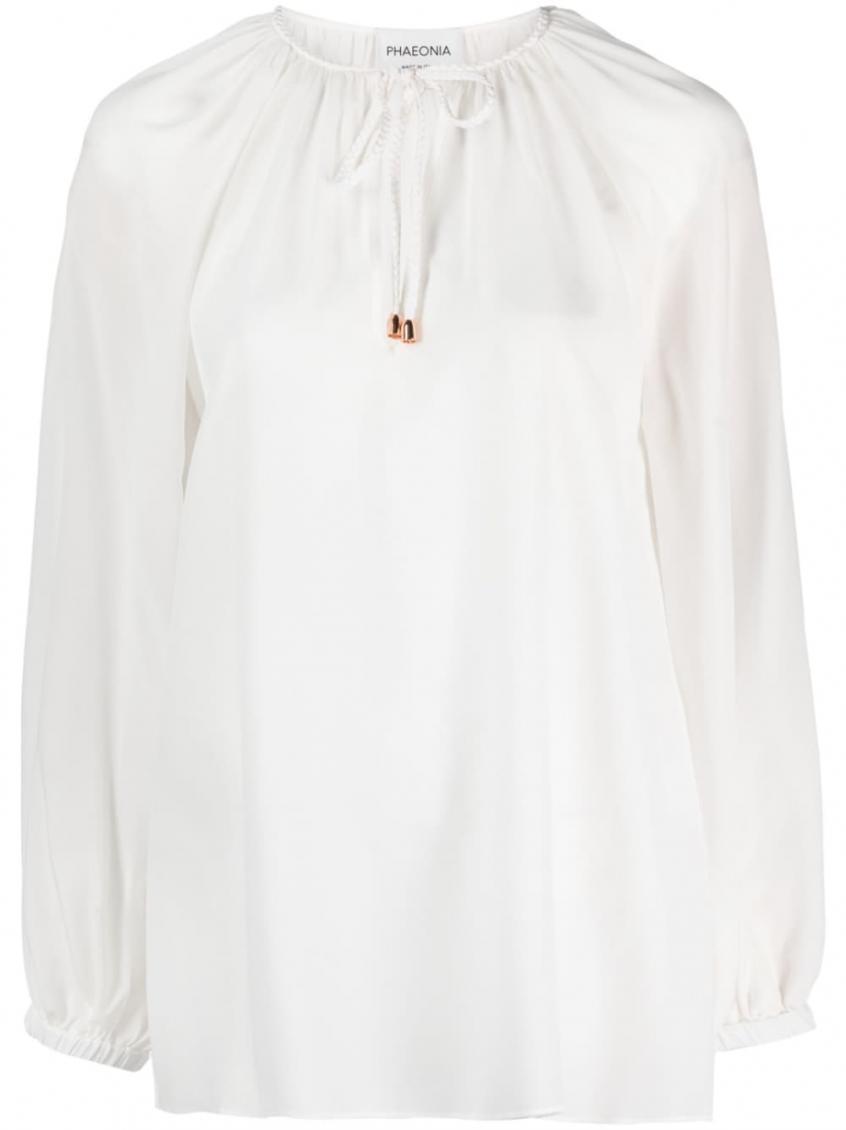 Phaeonia Anita Long Sleeves Blouse In White