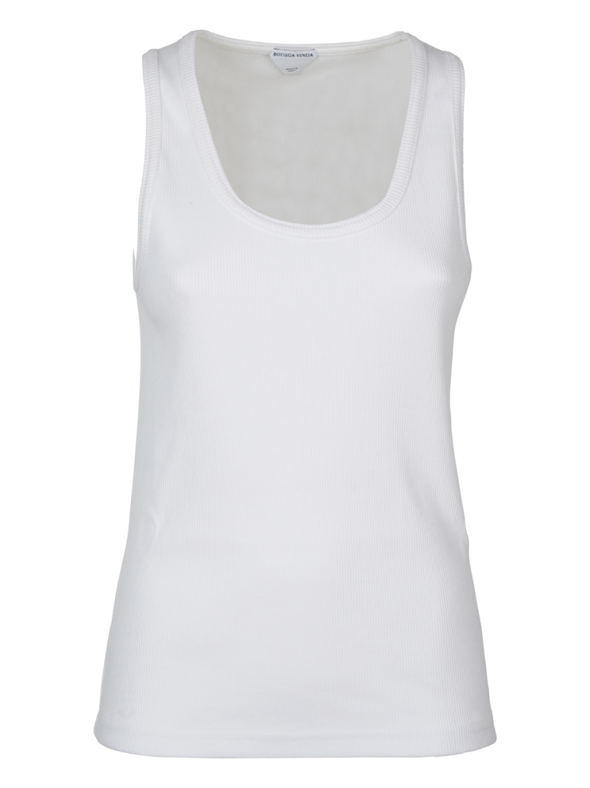 Bottega Veneta Women Cotton Tank Top In White