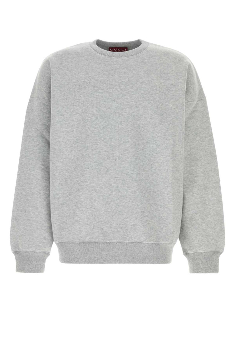 Gucci Grey Cotton Blend Oversize Sweatshirt In Grey