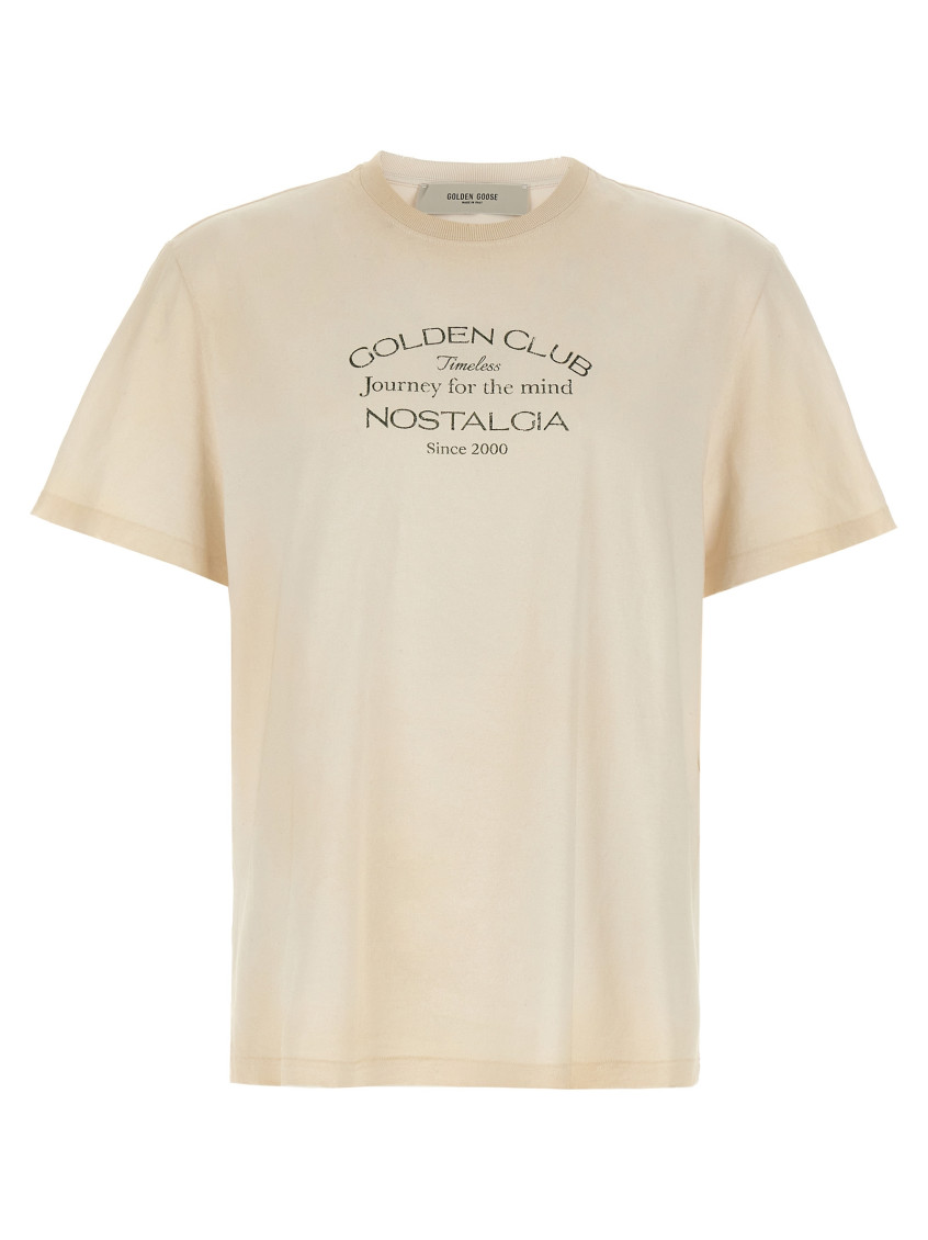 GOLDEN GOOSE BEIGE PRINTED T-SHIRT