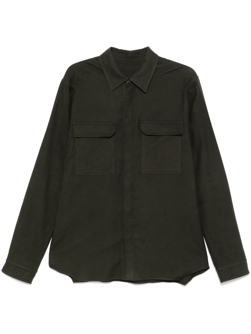 Rick Owens Dark Green Work Shirt In Dark Green
