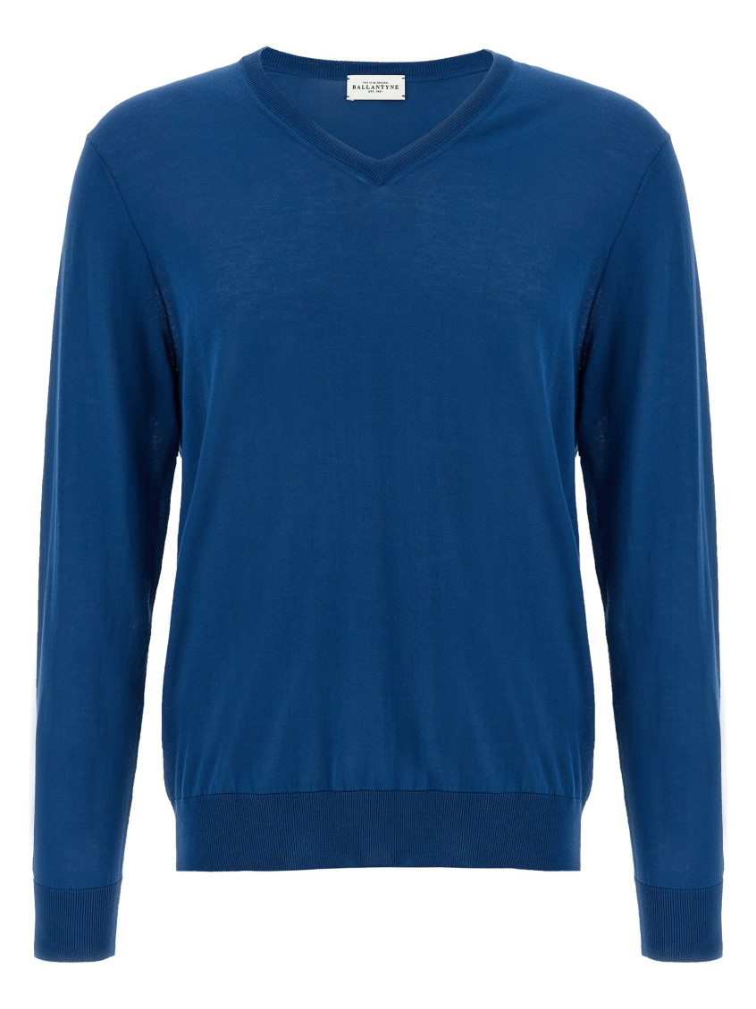 Ballantyne V Neck Sweaters And Cardigans In Blue