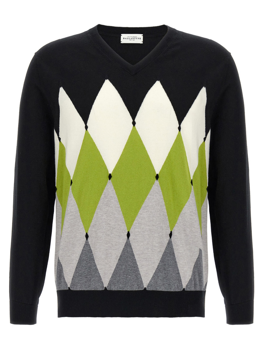 Ballantyne Argyle Sweaters And Cardigans In Black