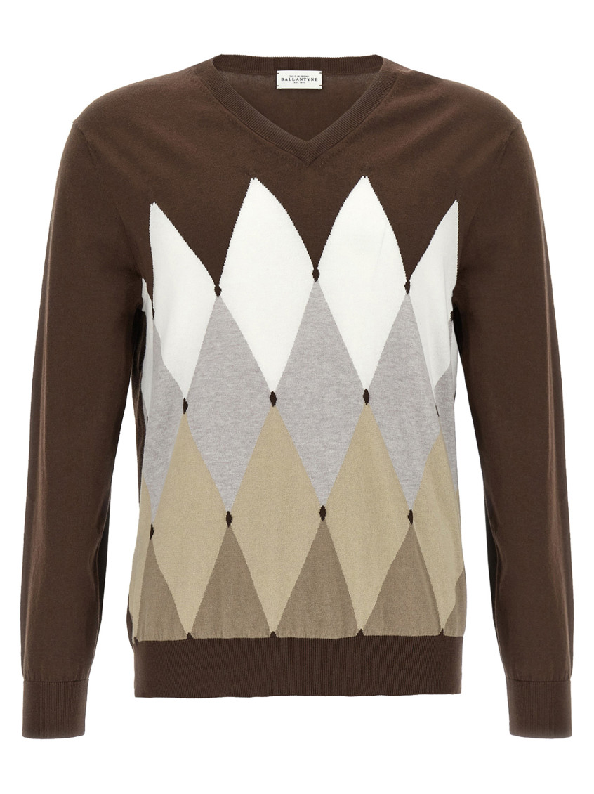 Ballantyne Argyle Sweaters And Cardigans In Brown