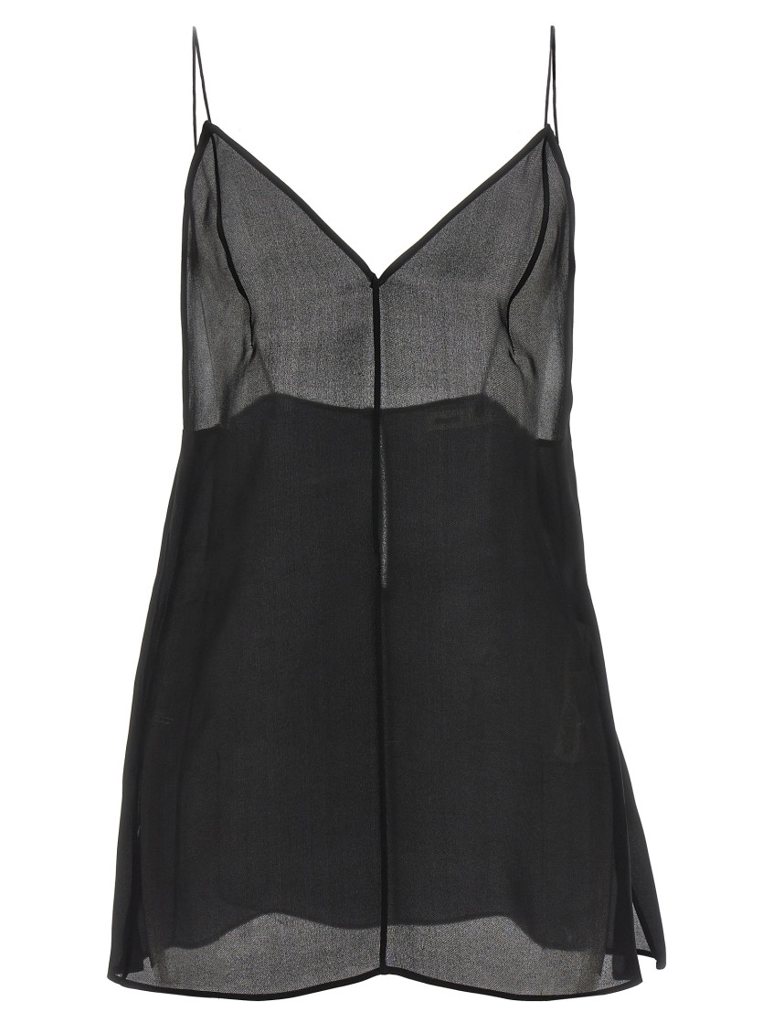 Khaite Black Silk Talsie Top In Black