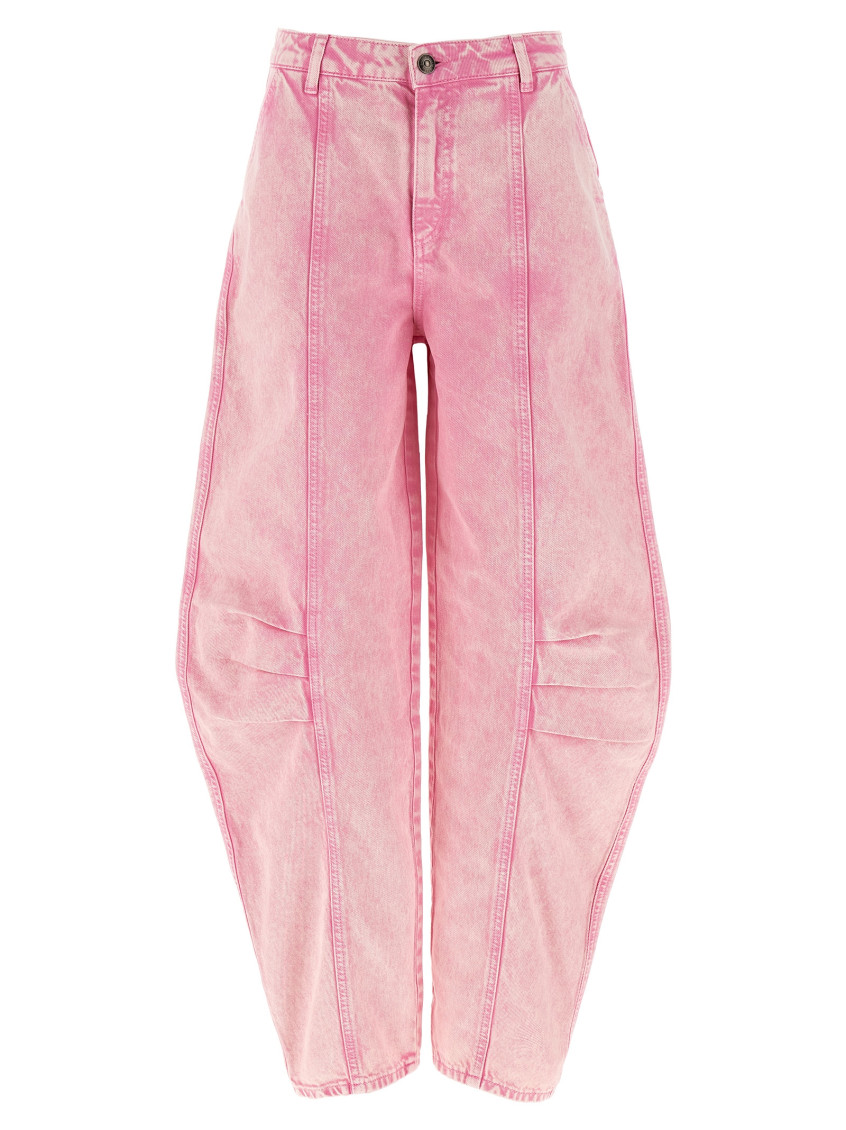 Shop Rotate Birger Christensen Pink Cargo Denim Pants Jeans