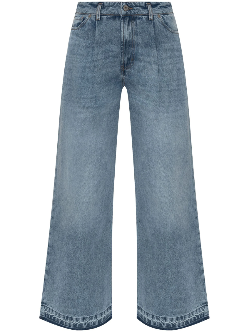 Shop Halfboy Blue Wide-leg Jeans In Light Blue