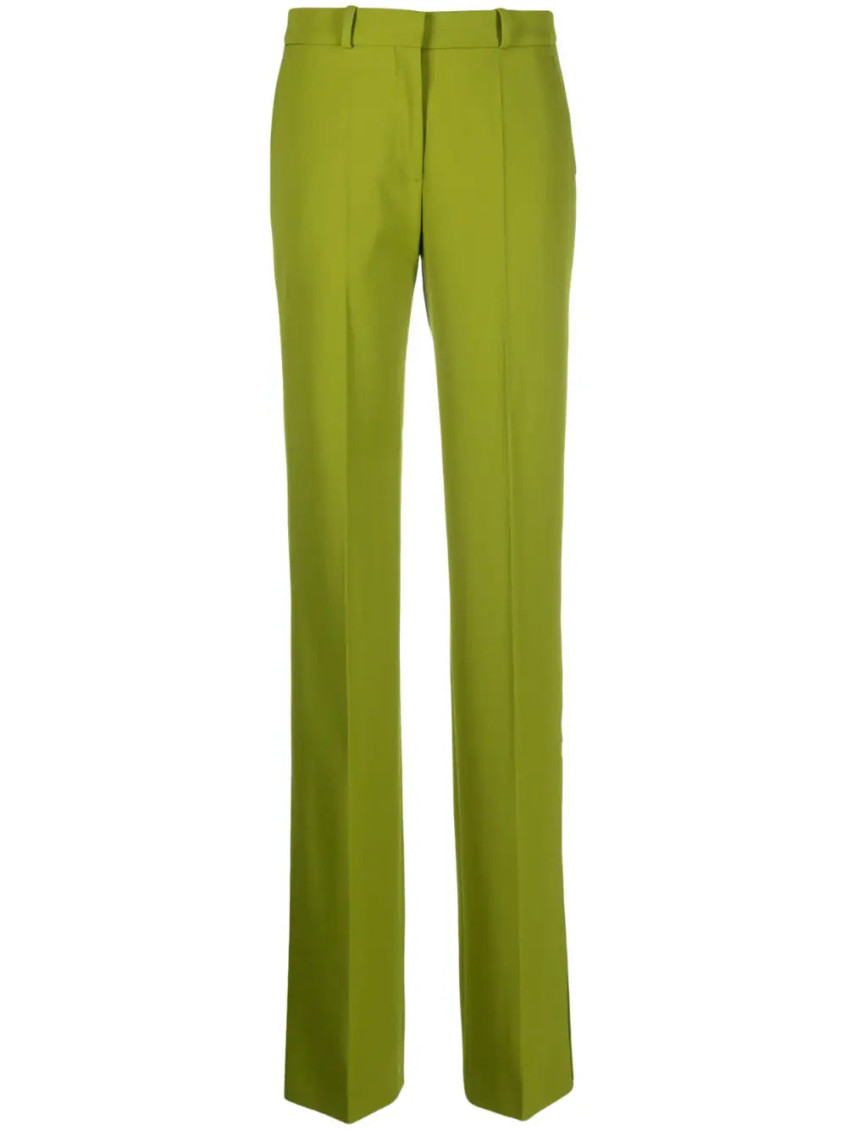 Del Core Straight-leg Wool Pants In Green