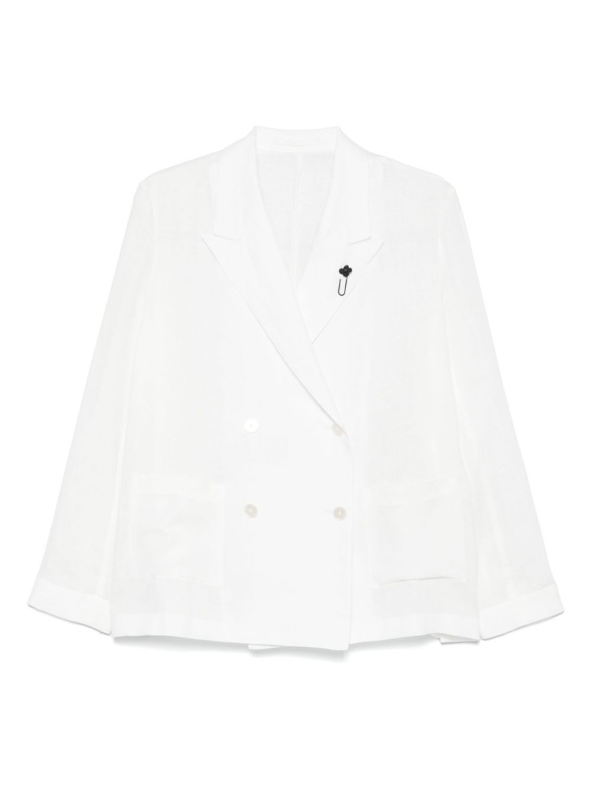 Lardini Double-breasted Blazer In White