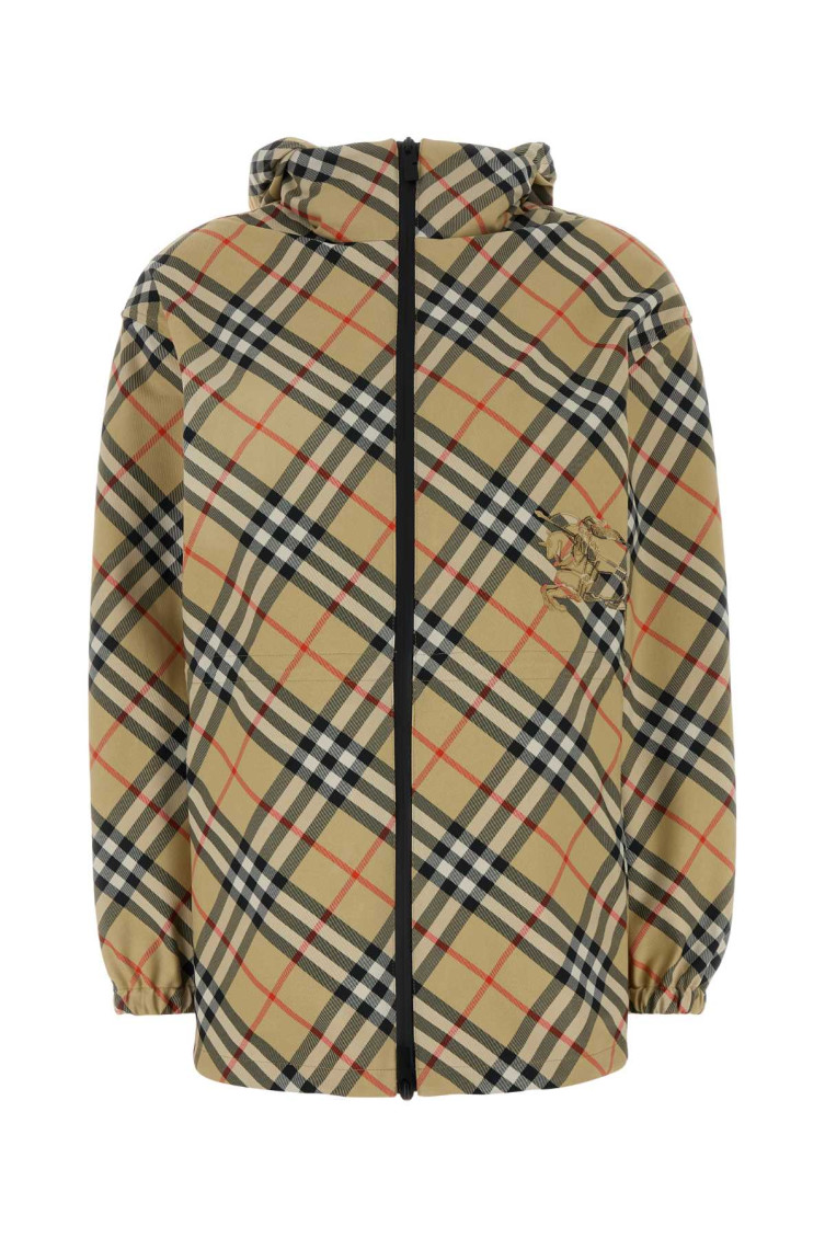 Burberry Women Embroidered Polyester Jacket In Beige