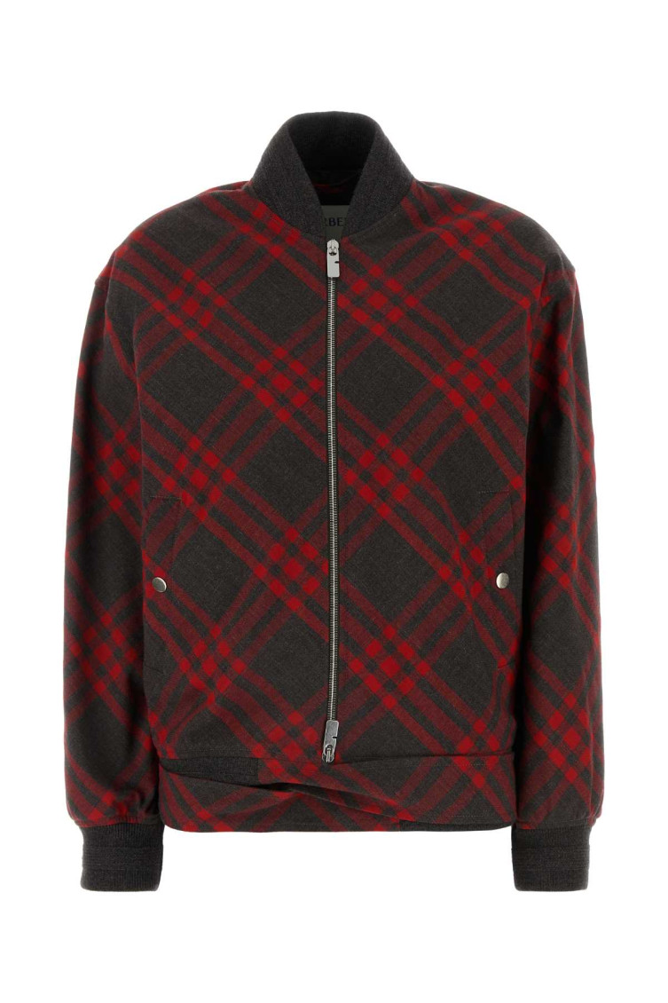 Burberry Womens  Check-print Two-buttoned-pockets Relaxed-fit Woven-blend Jacket In Multicolor