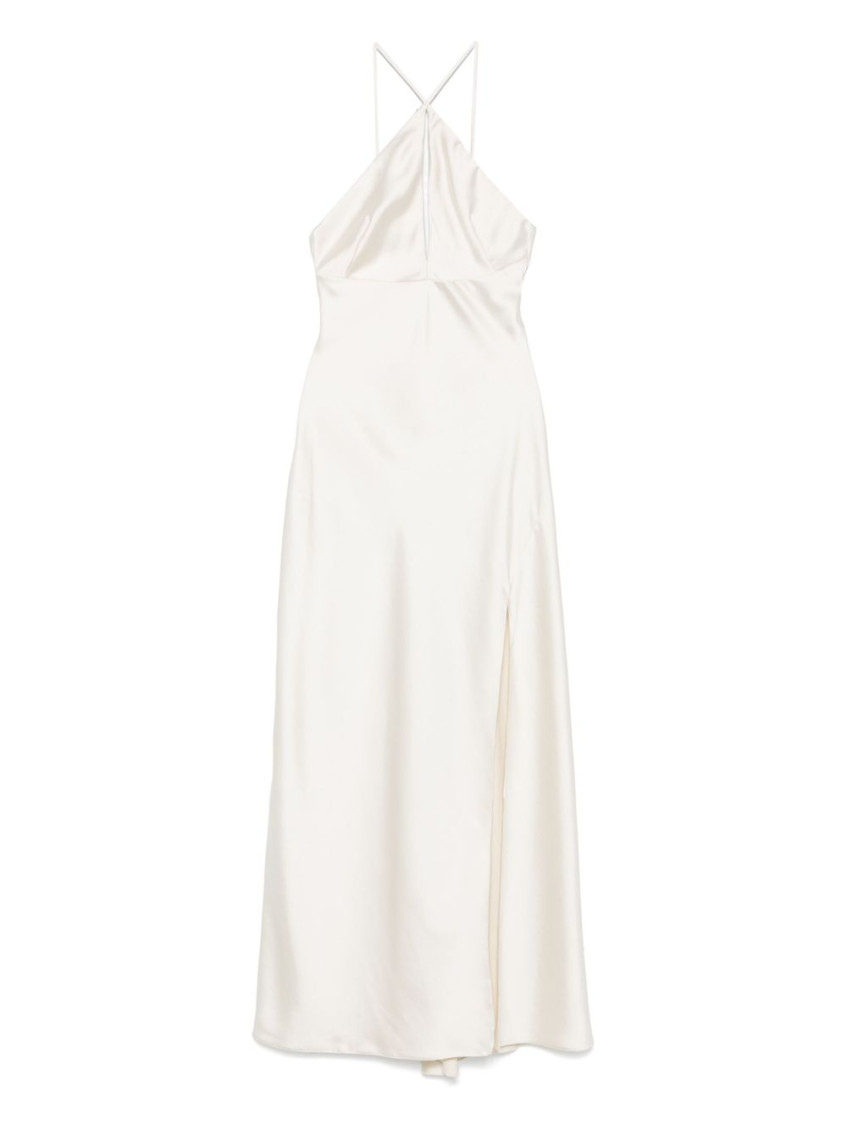 Shop Patrizia Pepe Off-white Polyester Dress In Off White
