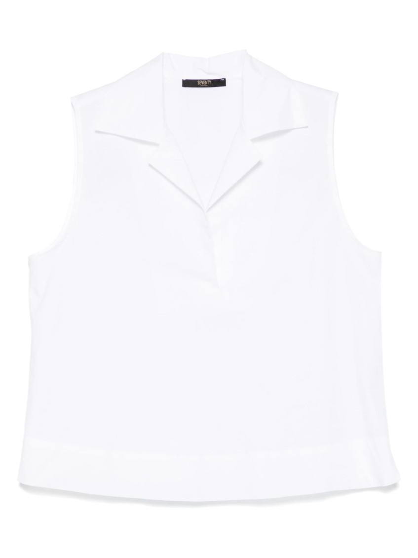 Seventy Poplin Top In White