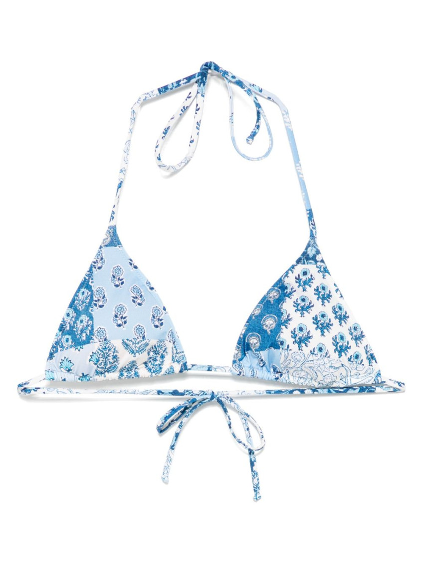 MC2 SAINT BARTH BLUE LEAH BIKINI TOP