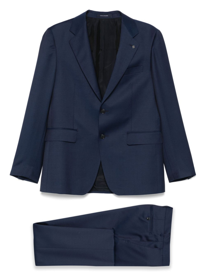 Shop Tagliatore Navy Blue Suit