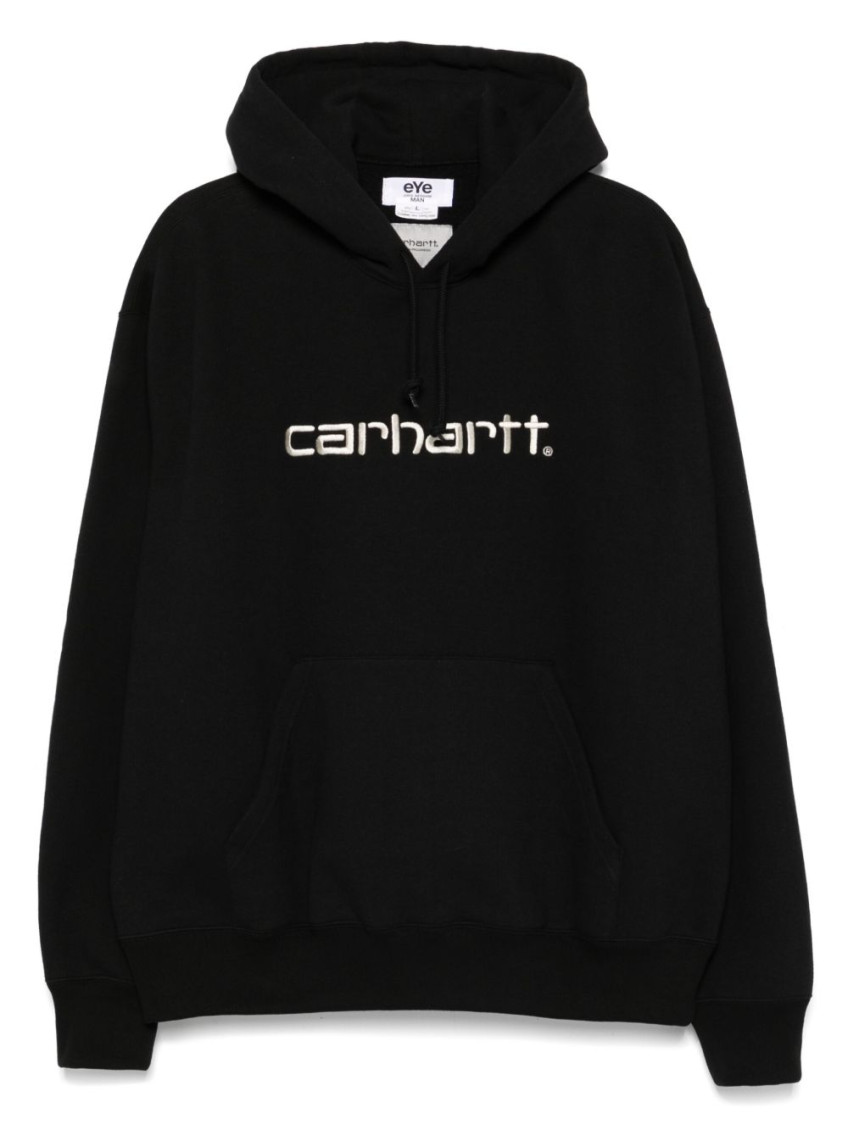 Carhartt Wip Logo Embroidered Drawstring Hoodie In Black