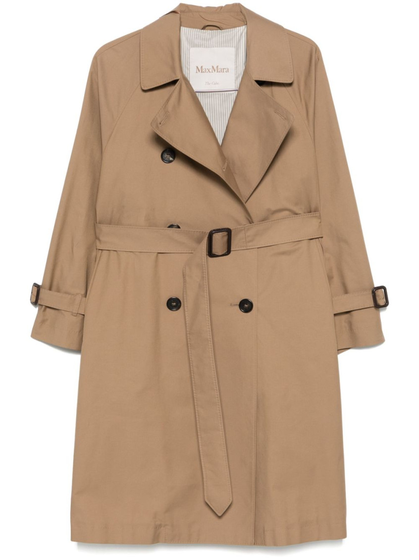 Max Mara Gabardine-weave Trench Coat In Beige