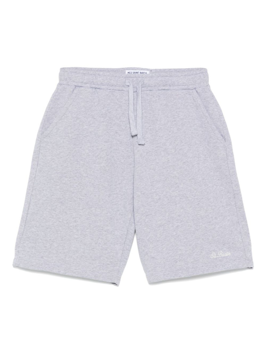 Mc2 Saint Barth Grey Fleece Bermuda Shorts In Grey