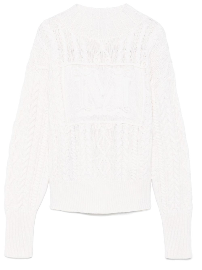 Max Mara Wool And Cashmere Crewneck Jumper In White