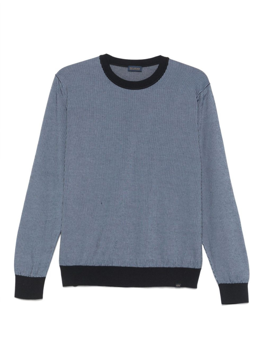Paul & Shark Long Sleeve Sweater In Navy Blue