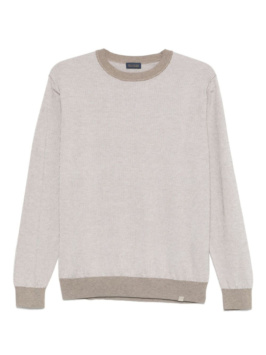 Paul & Shark Light Beige Crew Neck Sweater In Beige