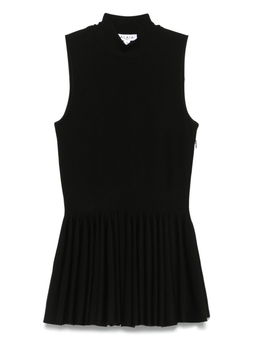 Shop Alaïa Black Godet Top