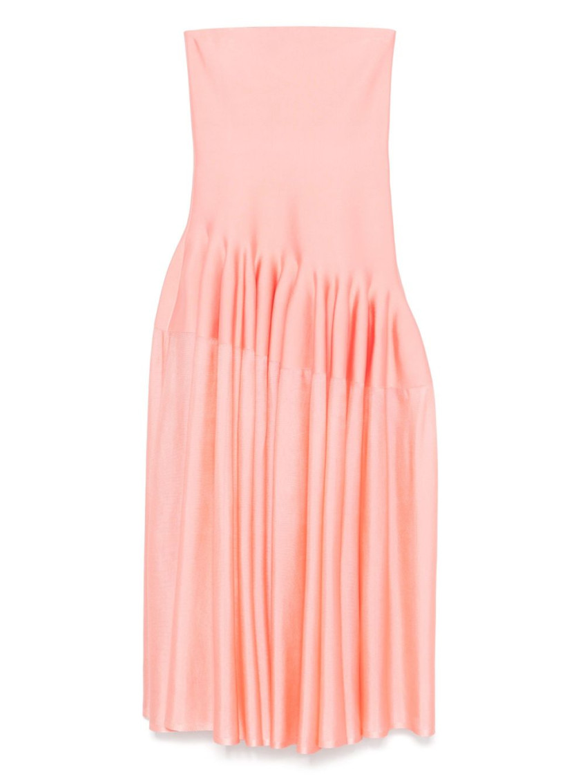 Shop Alaïa Pink Godet Dress