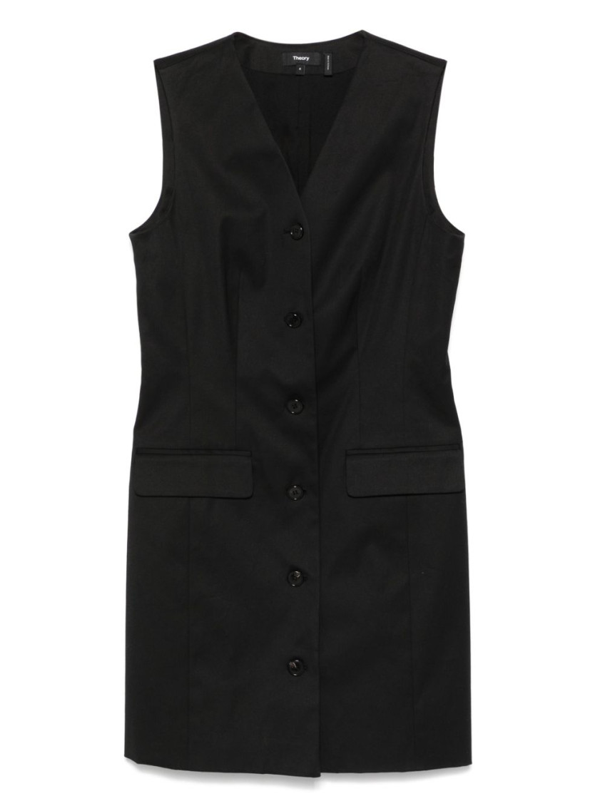 Theory Sleeveless Blazer With Dart Detailing And V-neckline In Black