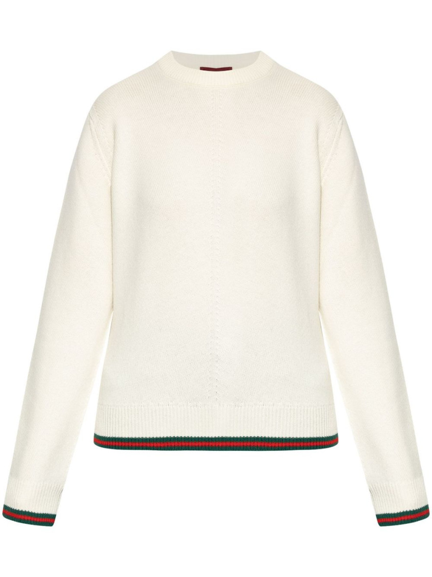 Gucci Women Ivory Wool Blend Sweater In Off White
