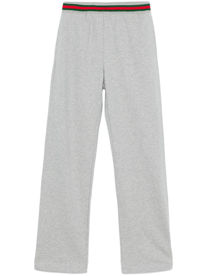 Gucci Cotton Jersey Jogging Pant With Web In Grey