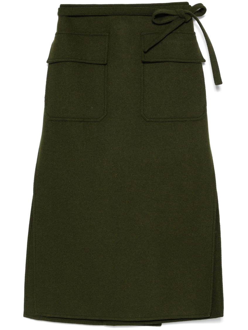 Gucci Wrap Maxi Skirt In Green