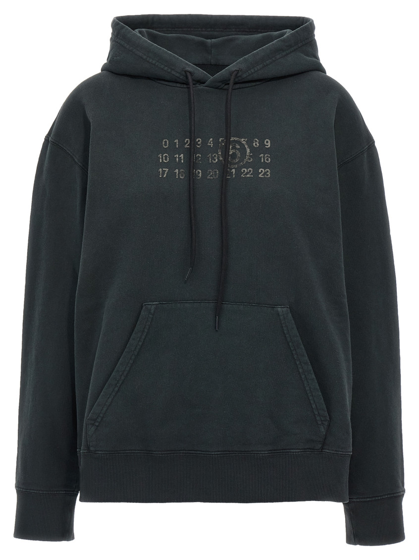 Shop Mm6 Maison Margiela Black Numeric Signature Mm6 Hoodie