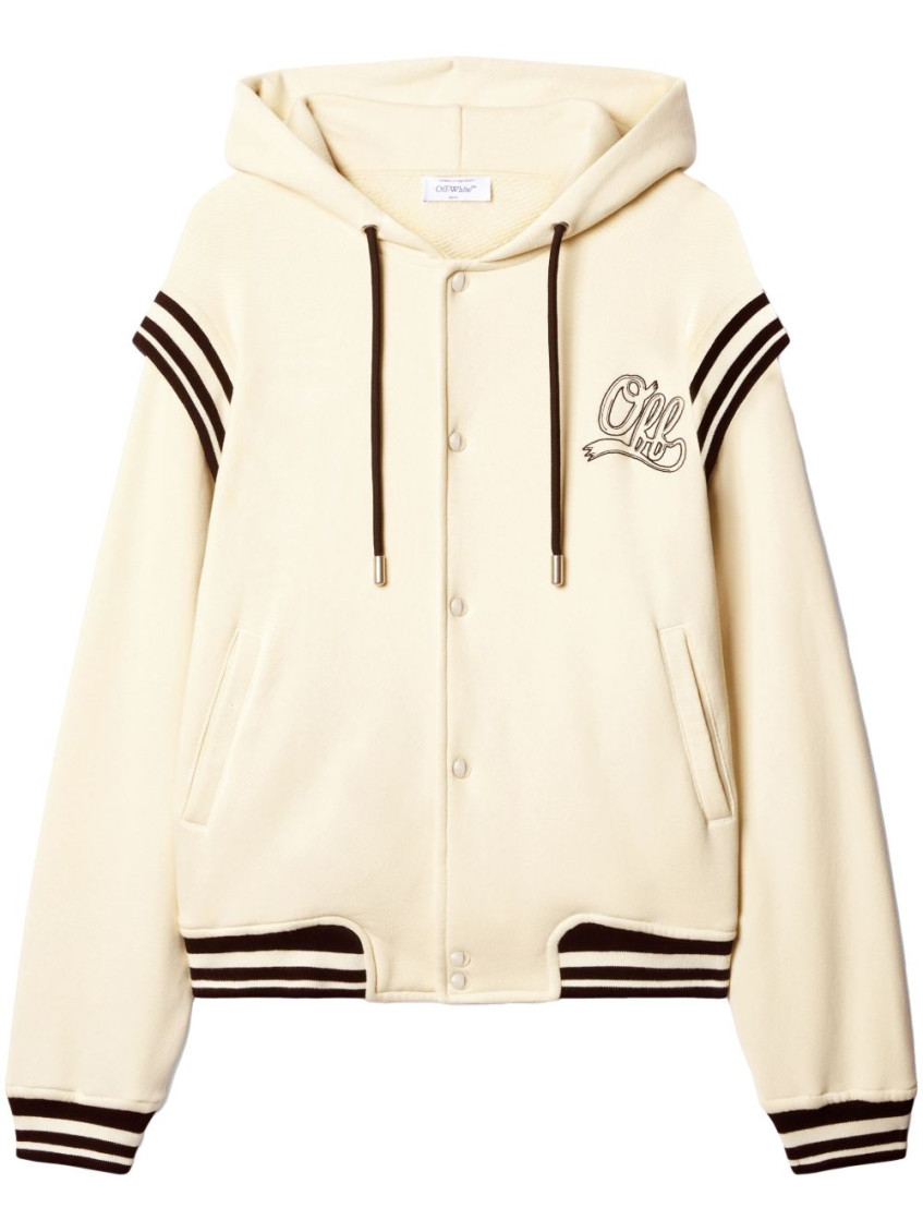 Off-white Varsity-style Hoodie In Natural