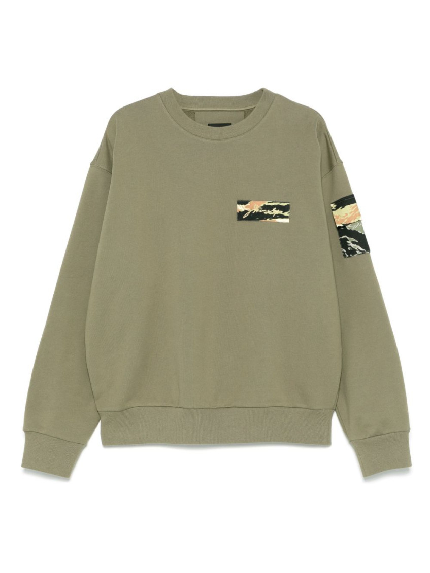 Givenchy Sweatshirt In Fleece With Camo Patches In Olive