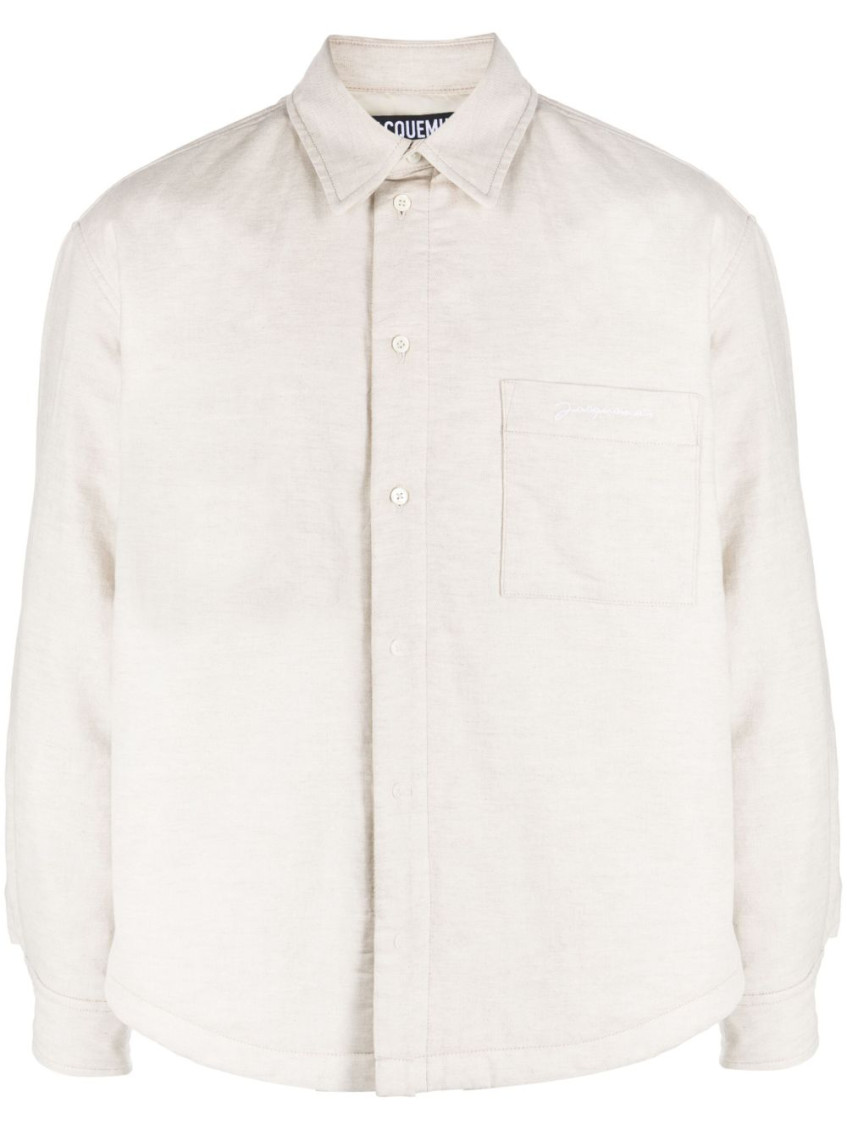 Jacquemus La Chemise Boulanger Cotton Blend Shirt In Beige