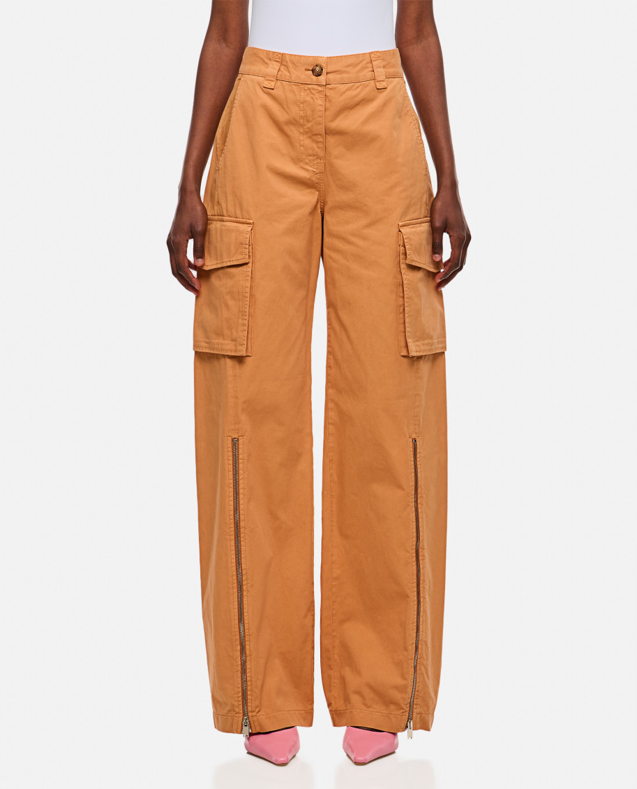 Stella Mccartney Beige Front Zip Cargo Pant In Beige