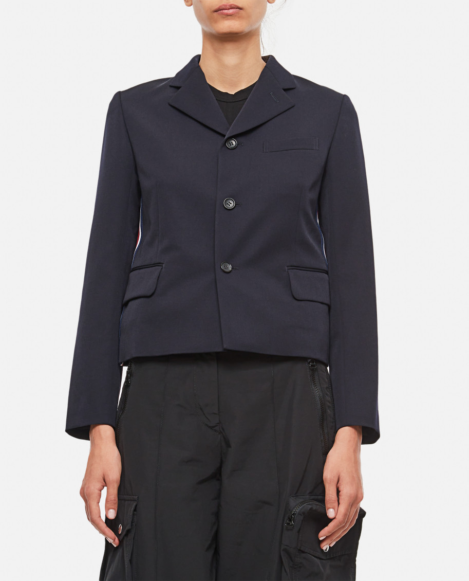 Comme Des Garçons Wool Gabardine Jacket In Dark Blue | ModeSens