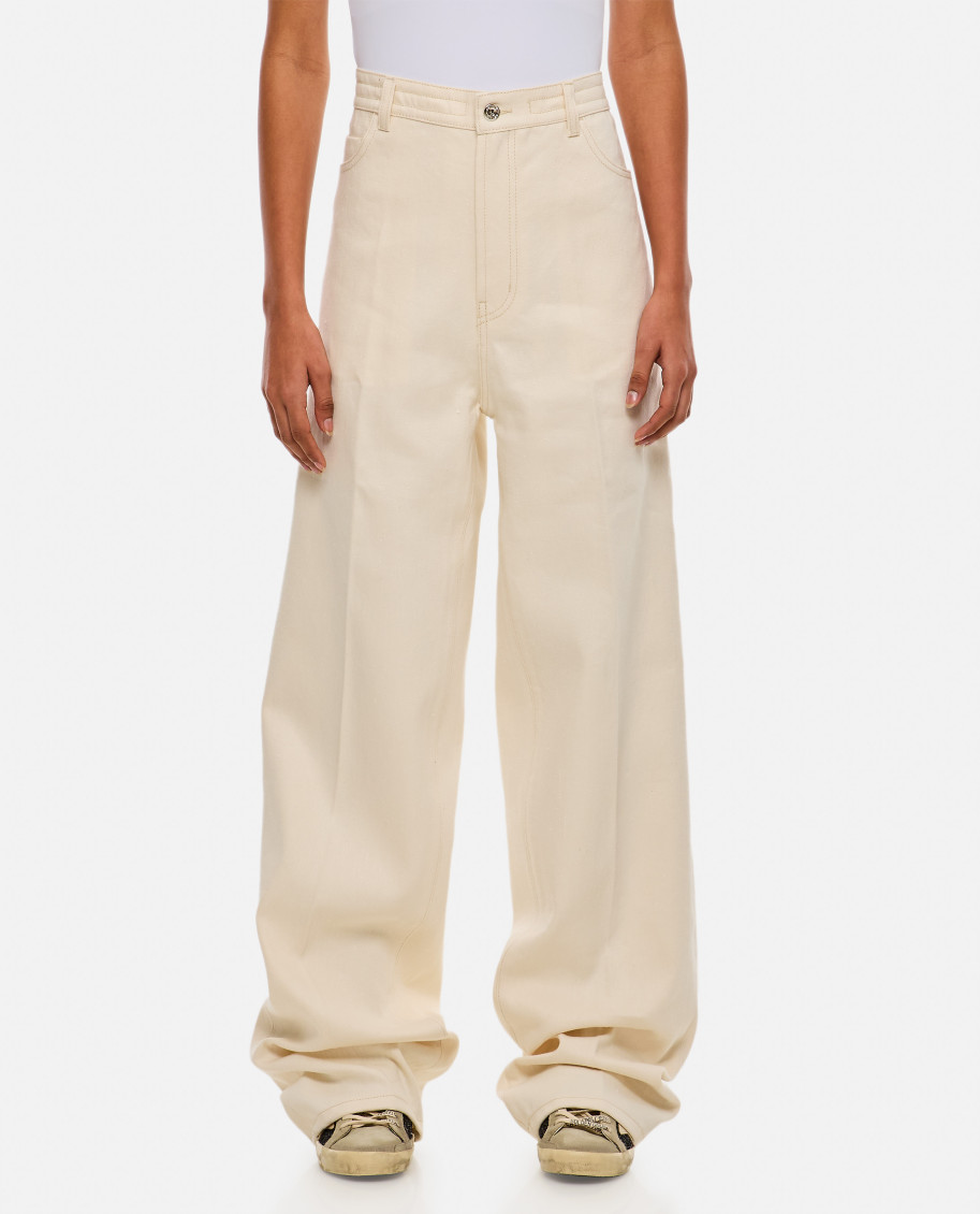 Shop Setchu White  Denim Pants
